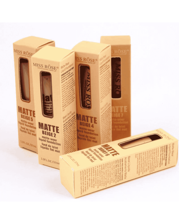 Miss Rose Full Coverage Matte Foundation – Long-Lasting, Oil-Free, Natural Finish
