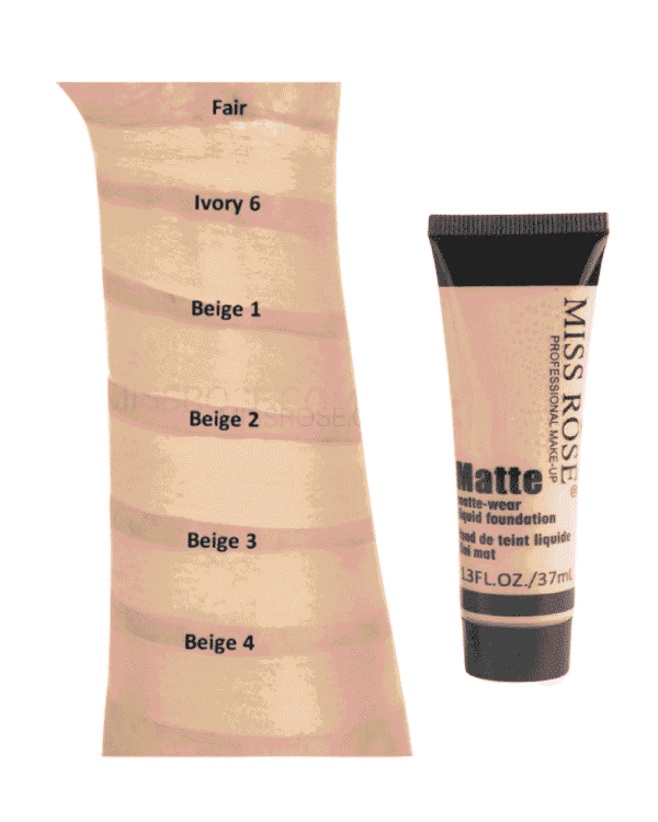 Miss Rose Full Coverage Matte Foundation – Long-Lasting, Oil-Free, Natural Finish