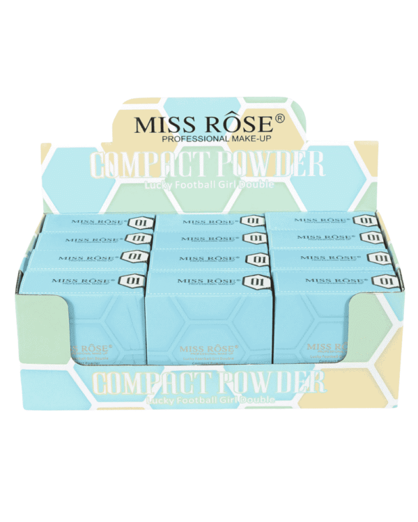 Miss Rose Lucky Football Girl Double Compact Powder – Matte Finish with Mirror & Sponge