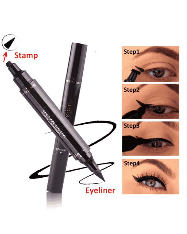 Miss Rose Magic Eyeliner – Dual-Ended Pen & Stamp for Perfect Wings