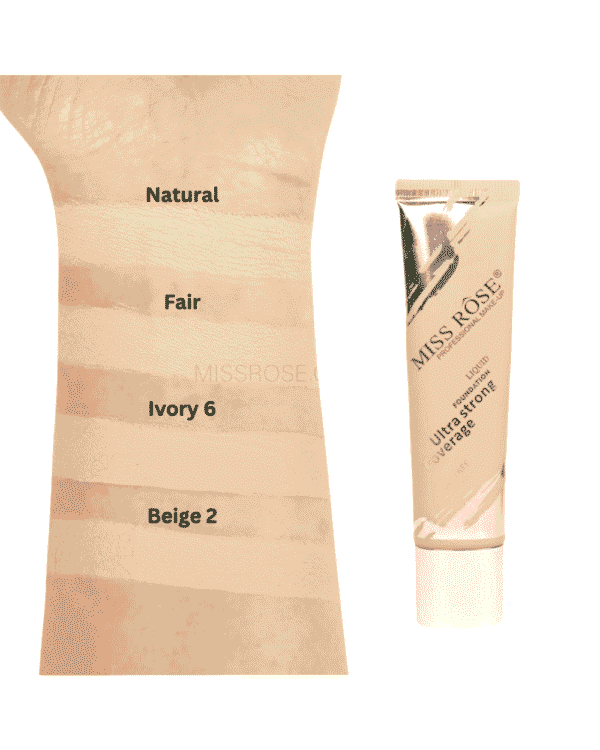 Miss Rose Ultra Strong Coverage Liquid Foundation – Full Coverage, Oil-Free, Long-Lasting