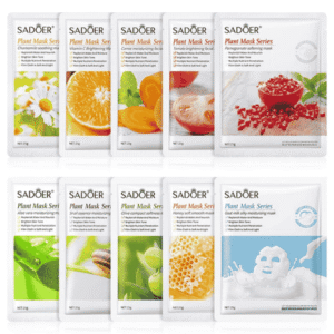 SADOER Moisturizing Soothing Brightening Face Sheet Mask – Hydrating & Radiance Boosting