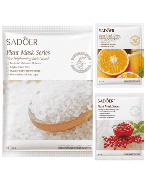 SADOER Moisturizing Soothing Brightening Face Sheet Mask – Hydrating & Radiance Boosting